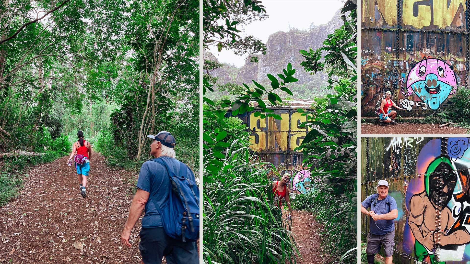 Just starting on what's supposed to be an all-year-long beginner waterfall hike through nature's art gallery of ʻōhiʻa lehua, heliconia and ginger flowers, ferns, orchids, banyan trees, bird-of-paradise... are just a few things you'll spot on the trail.